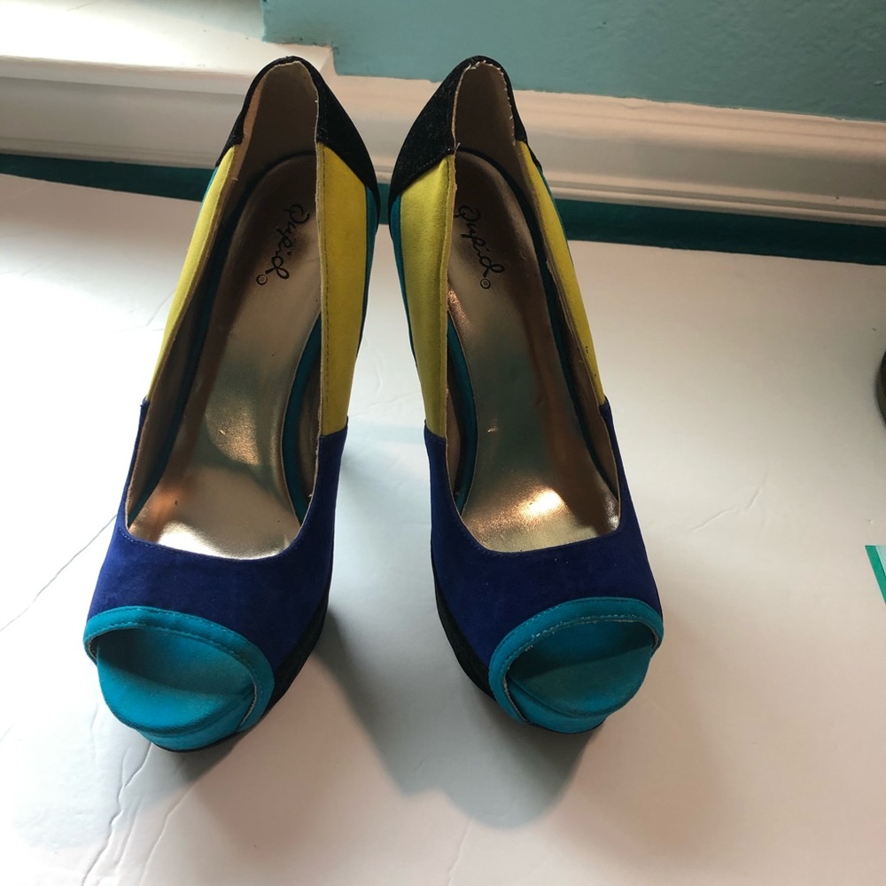 EUC Cupid colorful heels size 8 5 inch heels